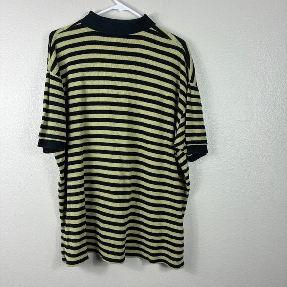 VTG Polo Ralph Lauren Striped Polo Top Green Black Size XL Preppy - Picture 6 of 6